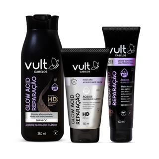 Combo Glow Acid Reparação: Shampoo 350ml + Máscara Acidificante 150ml + Creme Multifuncional 150ml em Oferta na Shopee