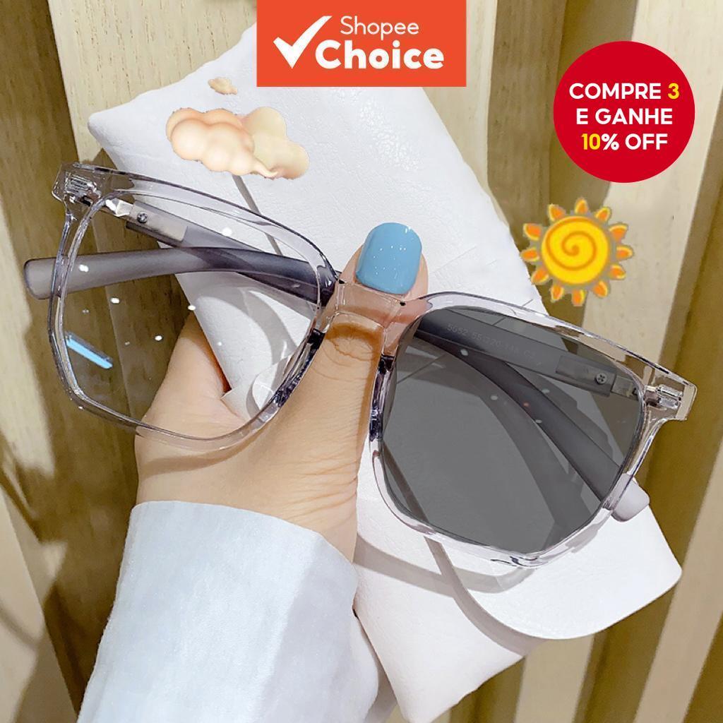 Óculos Fotocromáticos Anti-Luz Azul , Proteção UV De Armação Poligonal Grande Unissex em Oferta na Shopee