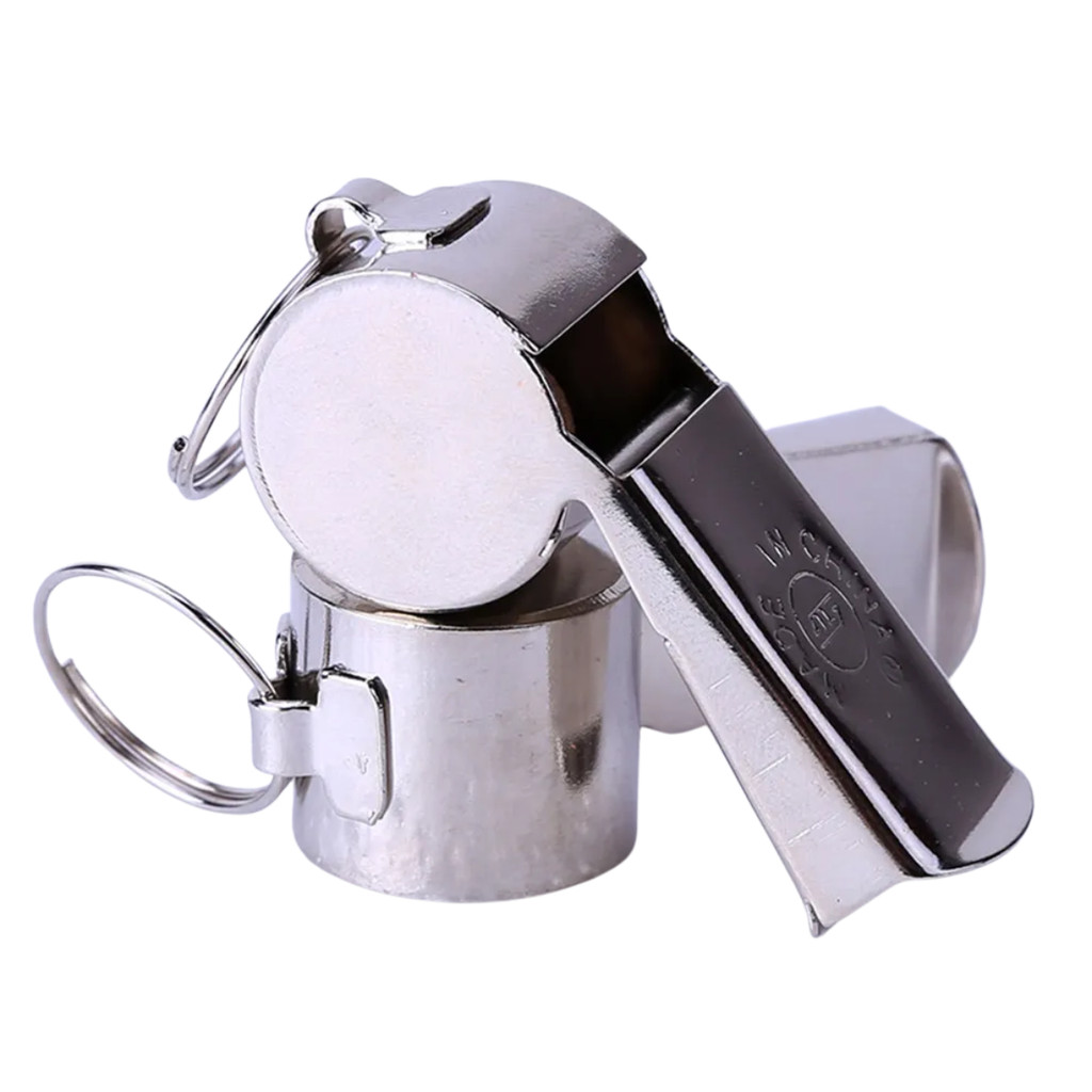 Kit 2 Apitos Metálicos Profissionais Árbitro Juiz Futebol Esportivo com Cordão em Oferta na Shopee