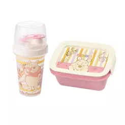 Kit Lancheira Ursinho Pooh 1 Pote Marmita 1 Garrafa Mini Shakeira Volta à Aulas Plasútil