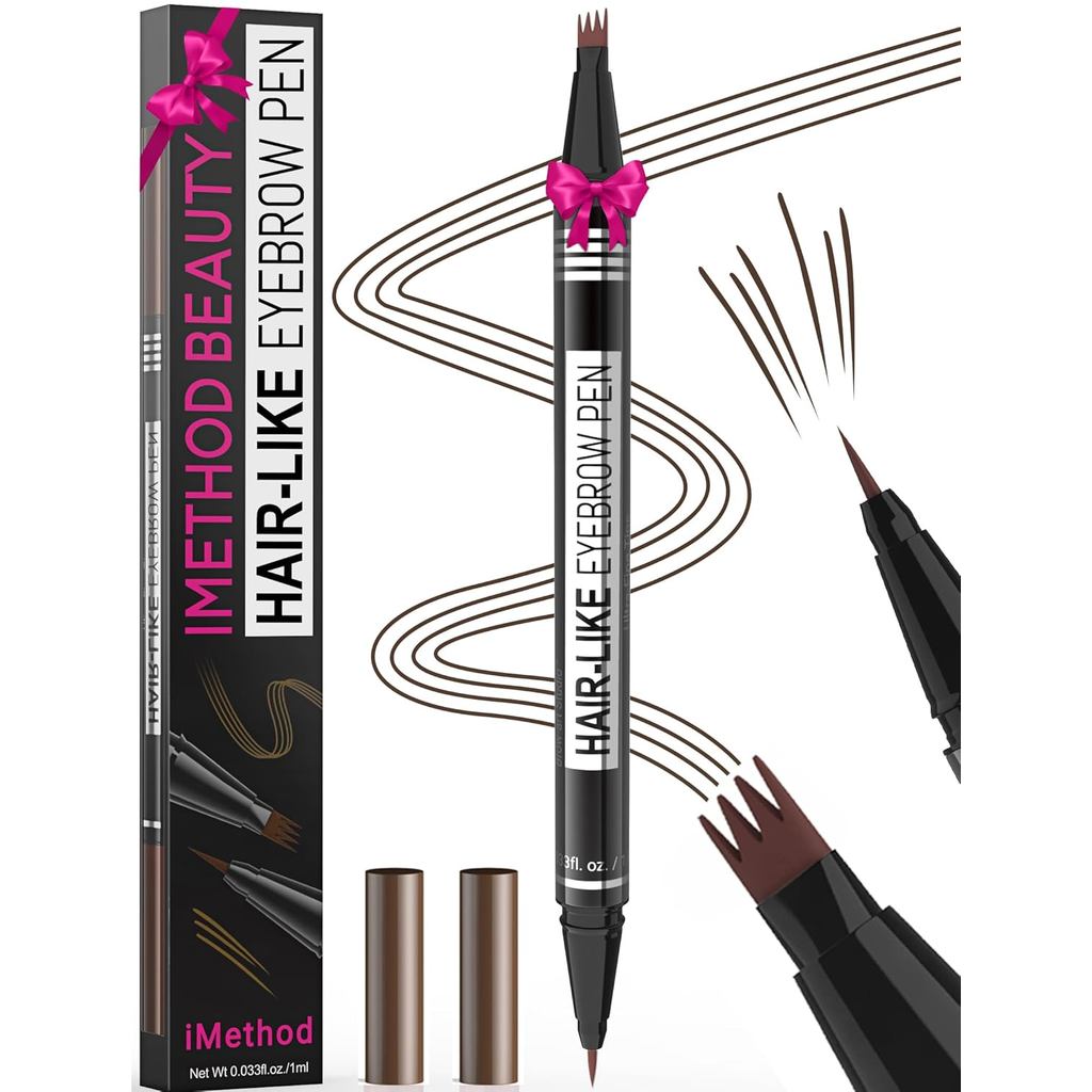 Caneta De Sobrancelha iMethod Microblading-Lápis Mágico 2 Em 1 De Ponta Dupla Para Mulheres Com De 4 Garfos E