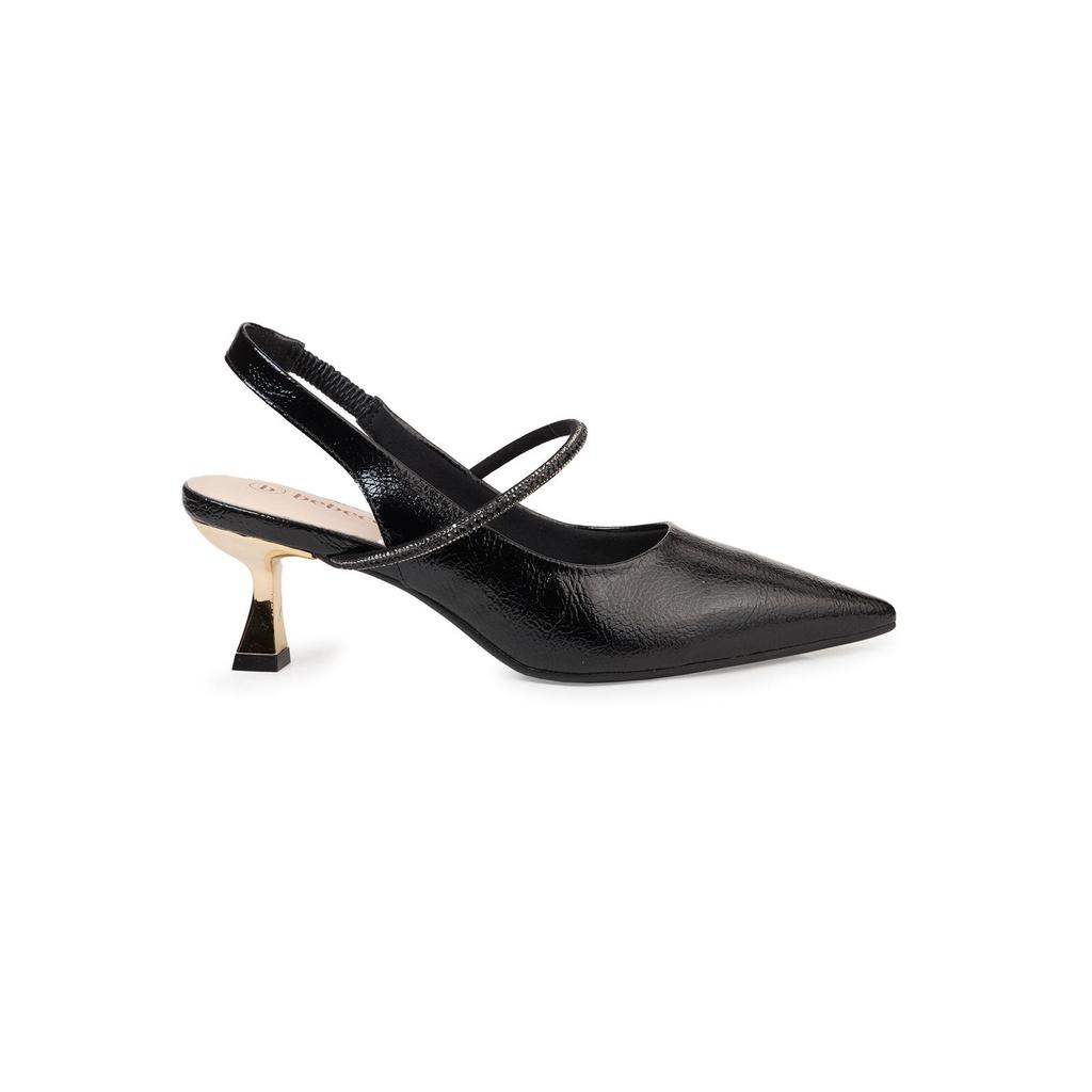 Scarpin Slingback Bebecê com Acabamento Metalizado e Salto Taça em Oferta na Shopee
