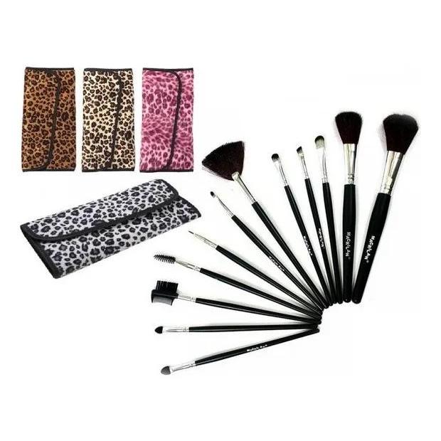 KIT COM 12 PINCEIS PARA MAQUIAGEM COM ESTOJO