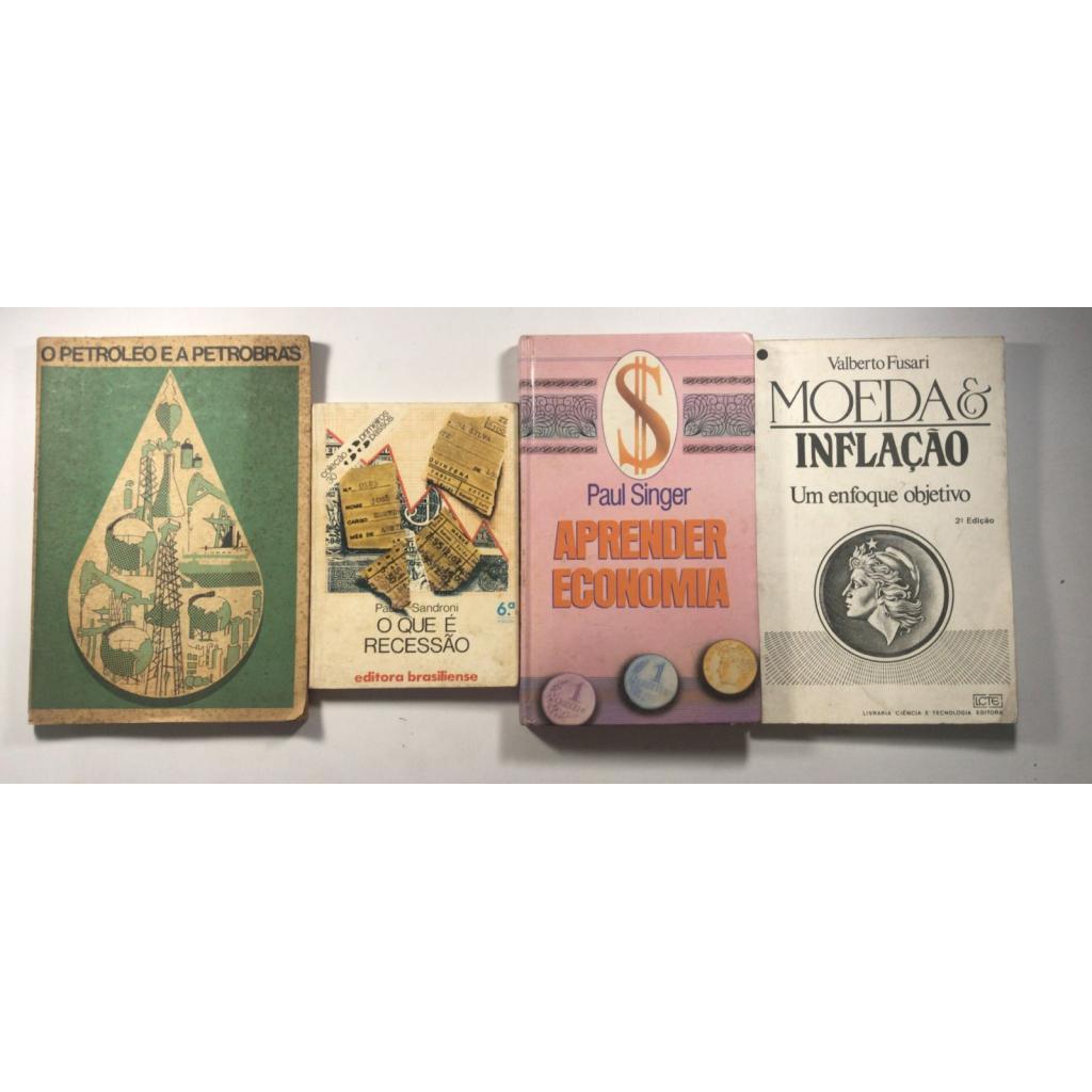 Kit 4 Livros Moeda e Inflação Aprender economia O que é Recessão O  Petróleo e a Petrobras