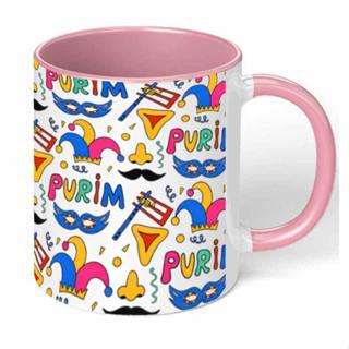 Caneca de Ceramica Purim Máscara Chapéu Estampa Colorida Alta Qualidade Uso Diário em Oferta na Shopee