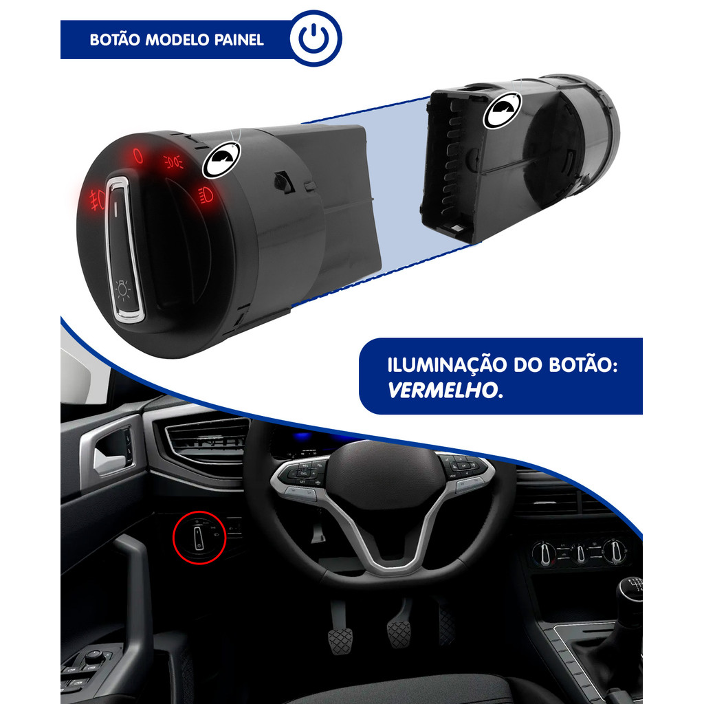 Kit Farol Milha Neblina Novo Polo Track 2023 em Diante ShockLight + Kit Lâmpada Super LED 6000K · foto 2