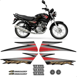 Kit Adesivos Para Yamaha Ybr 125 2005 Moto Preta + Emblemas