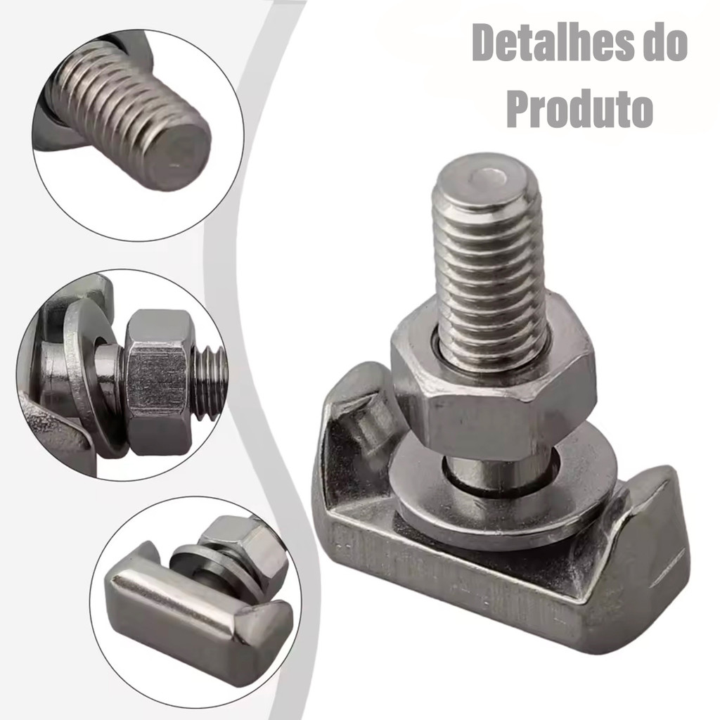 Parafuso Terminal T Cabo De Bateria Conectores M6 Anticorrosivo Porca Arruela Fixadores Substituição