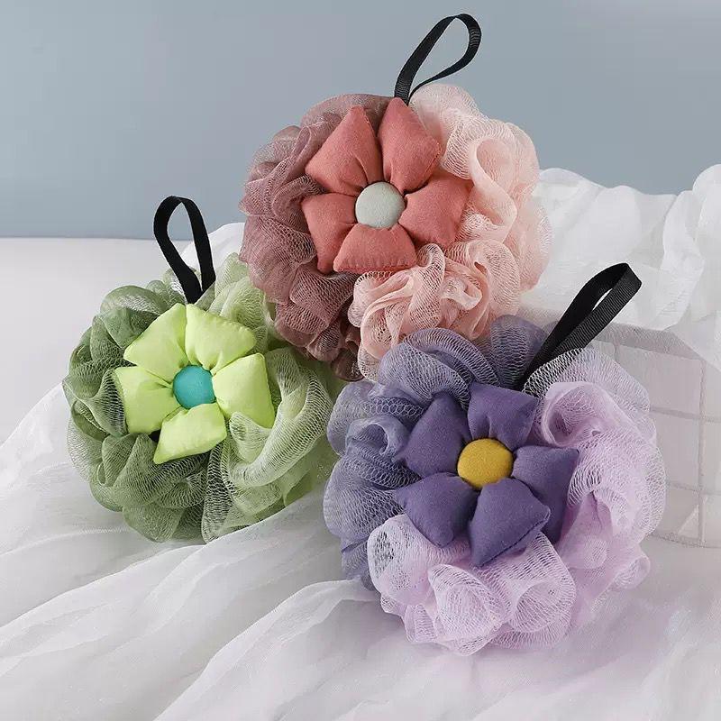 Kit 6 Bucha de Banho com Flor Limpeza Corporal Macia