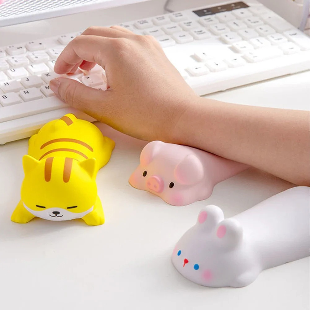 Almofada De Pulso Fofo Para Teclado De Mouse Desenho Pulseira Macia De Escritório Descompressão Ergonômica Confortável T