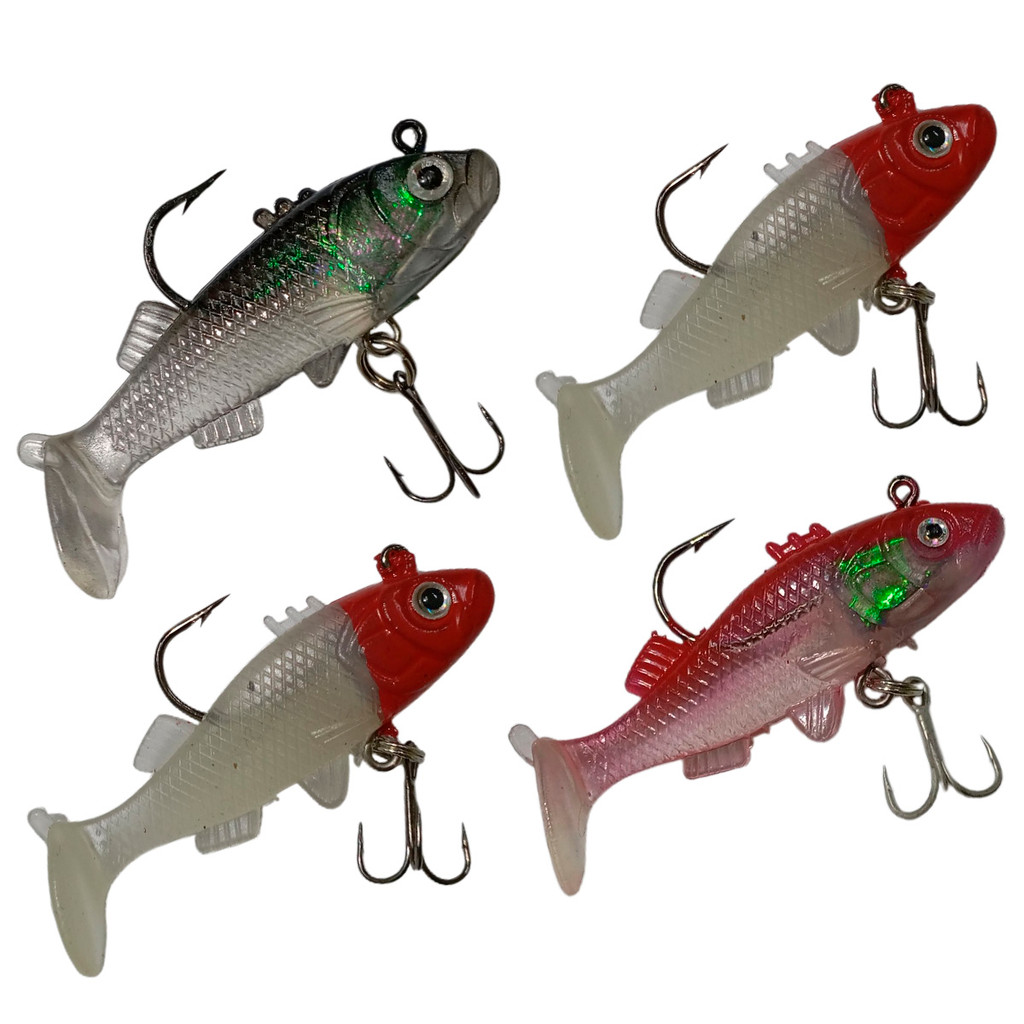 Isca Artificial Pescaria 4 Peixes Soft Shad Pescaria Tucunare Lambari Robalo Tainha Mar Açude Rio Lago