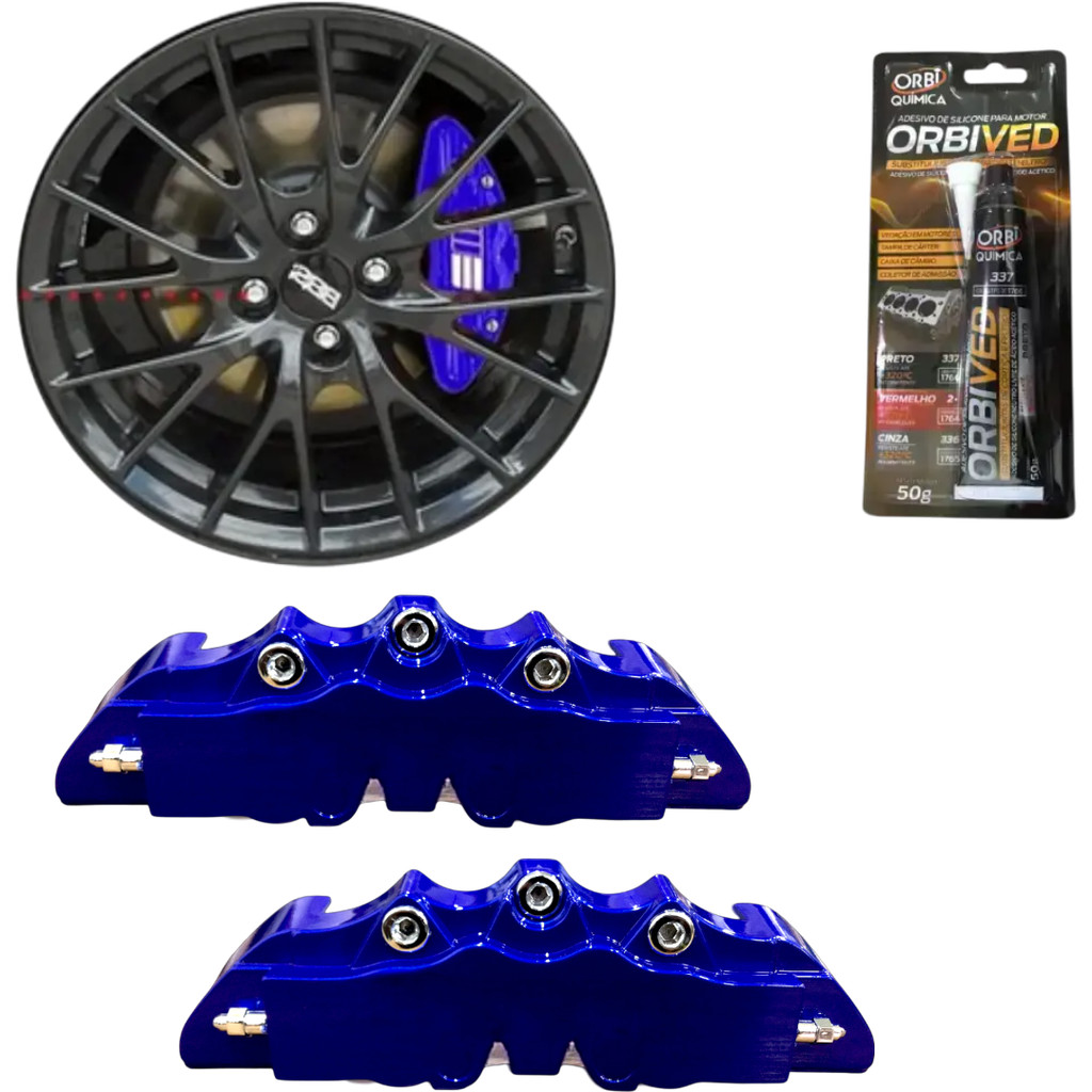 Capa Pinça de Freio Plástico ABS Kit 2 Unidades Universal Visual Esportivo Tuning Carro Rodas