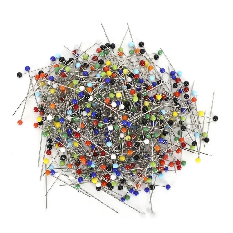 Caixa de Alfinete Cabeça Plástica Colorida Com 800 Unidades Patchwork em Oferta na Shopee