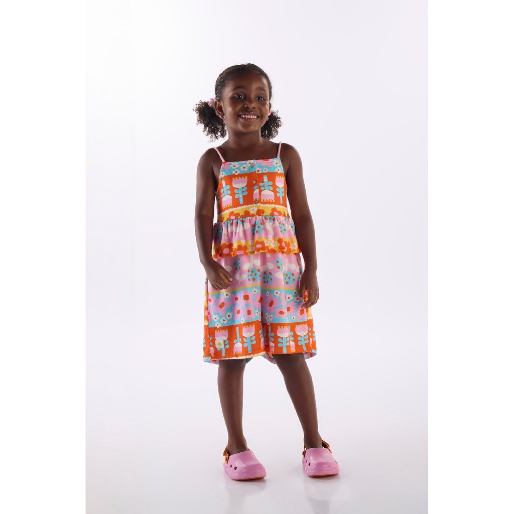 Macaquinho Menina em Algodão Três e Já em Oferta na Shopee