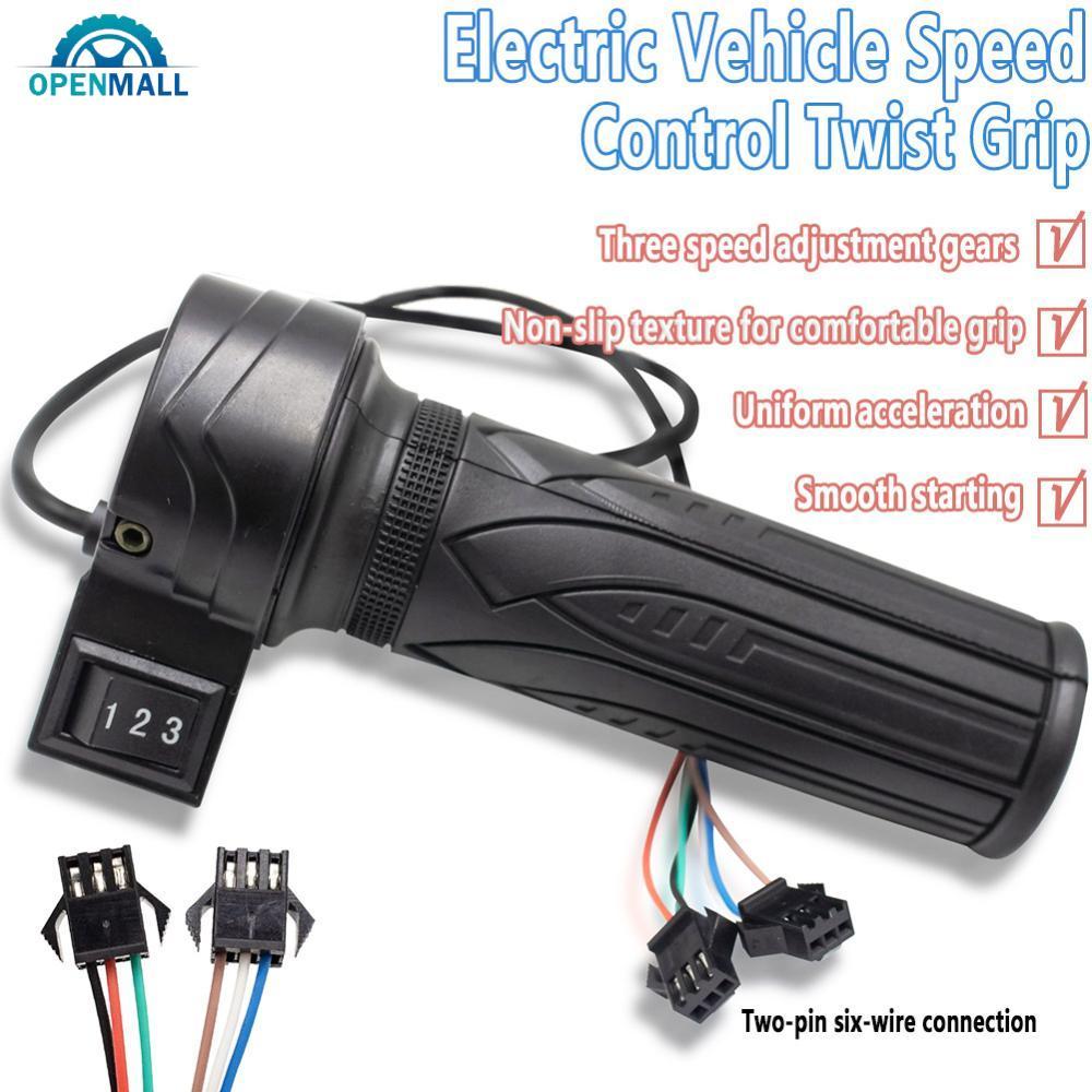 OPENMALL 3 Velocidades Bicicleta Elétrica Scooter Controle De Velocidade Acelerador Torção Aperto Guiador Para E-Bike & 