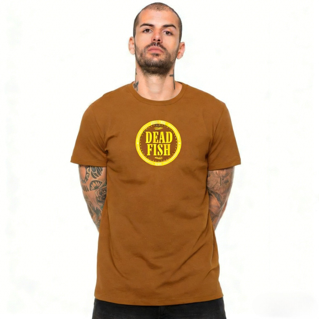 [Camiseta Premium em Algodão Puro]GXG Camiseta Dead Fish Hard Core