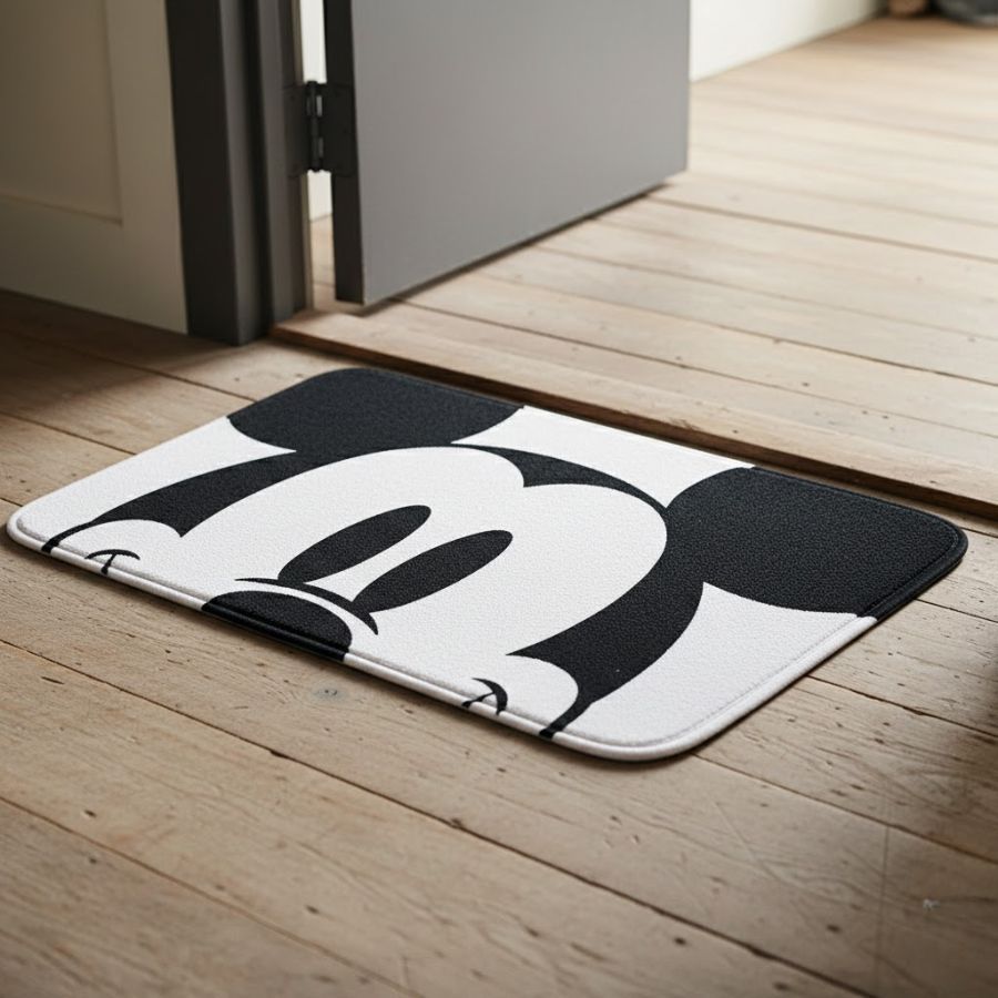 Tapete Retângular - Mickey Mouse - Branco - 40x60cm - Disney Original - 1 unidade - Rizzo