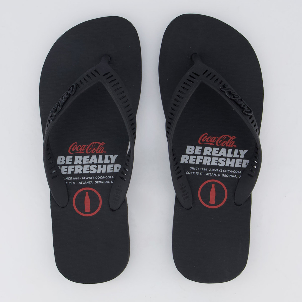 Chinelo Coca Cola Live Since 1886 Preto em Oferta na Shopee