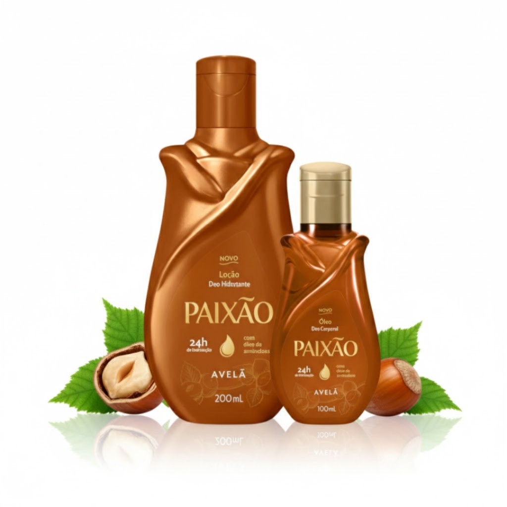 Kit Paixão  Creme Hidratante 200ml + Óleo Corporal 100ml em Oferta na Shopee