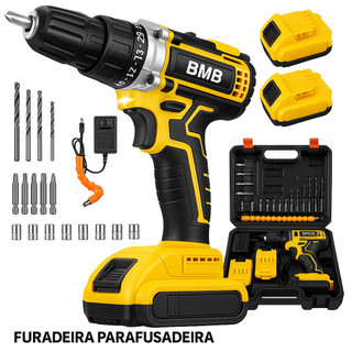 Parafusadeira 2 Baterias 48v Furadeira Maleta 24pcs Pronta Entrega