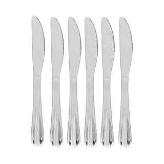 Conjunto 6 Facas para Sobremesa Lyor Positano 16cm Aço Inox para Bolos Doces Frutas Mesa Posta Café Jantar Casa Clássic