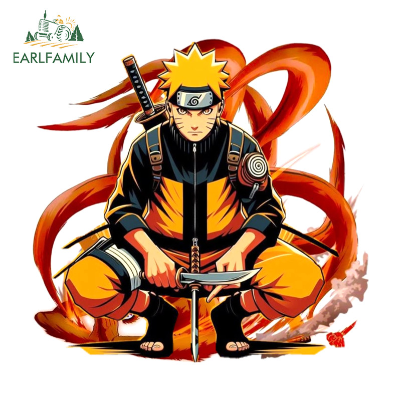 EARLFAMILY Naruto Adesivo De Carro Personalidade Oclusão Zero Caravana SUV Espelho Retrovisor Capacete Veículo JDM Decal