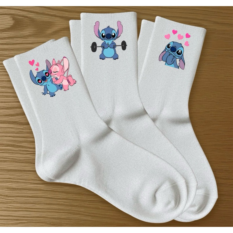 kit 3 Meias Stitch Algodão Estampada Esportiva Academia Confortável Treino