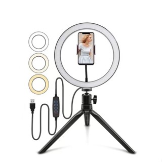 Anel Ring Light 8 Pol + Tripé De Mesa + Suporte Cel Video em Oferta na Shopee