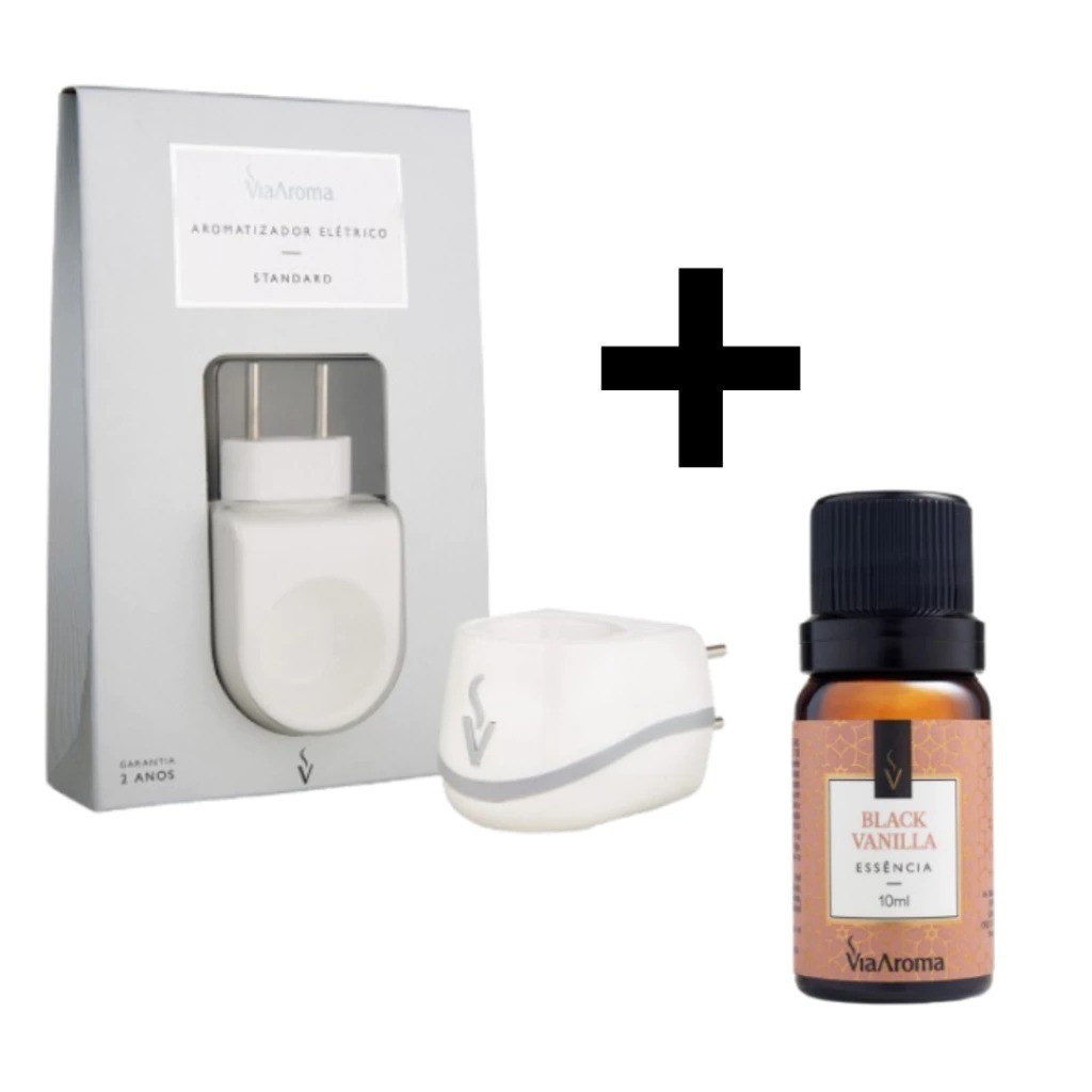 Difusor Elétrico de Ambiente Via Aroma com Essência 10ml – Aromatizador STANDARD