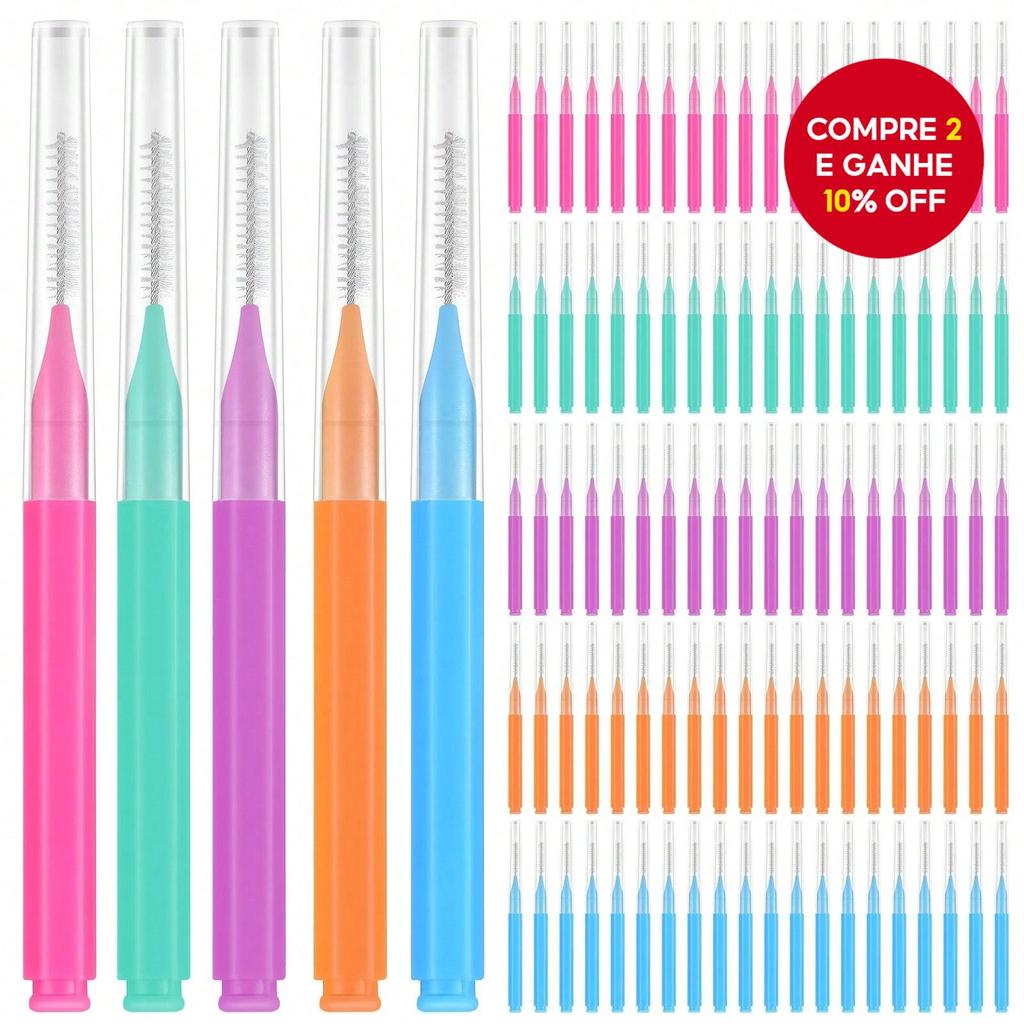 Escovas Interdentais Para Aparelho Ortodôntico , 30/50/60 Unidades De Fio Dental E Palitos Limpeza Eficaz Dos Dentes .