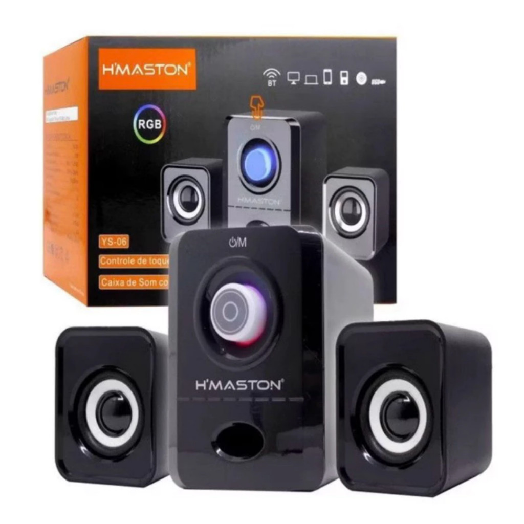 Caixa de som H'MASTON Original Home Theater 3 em 1 Bluetooth Para Celular TV Notebook Computador PC
