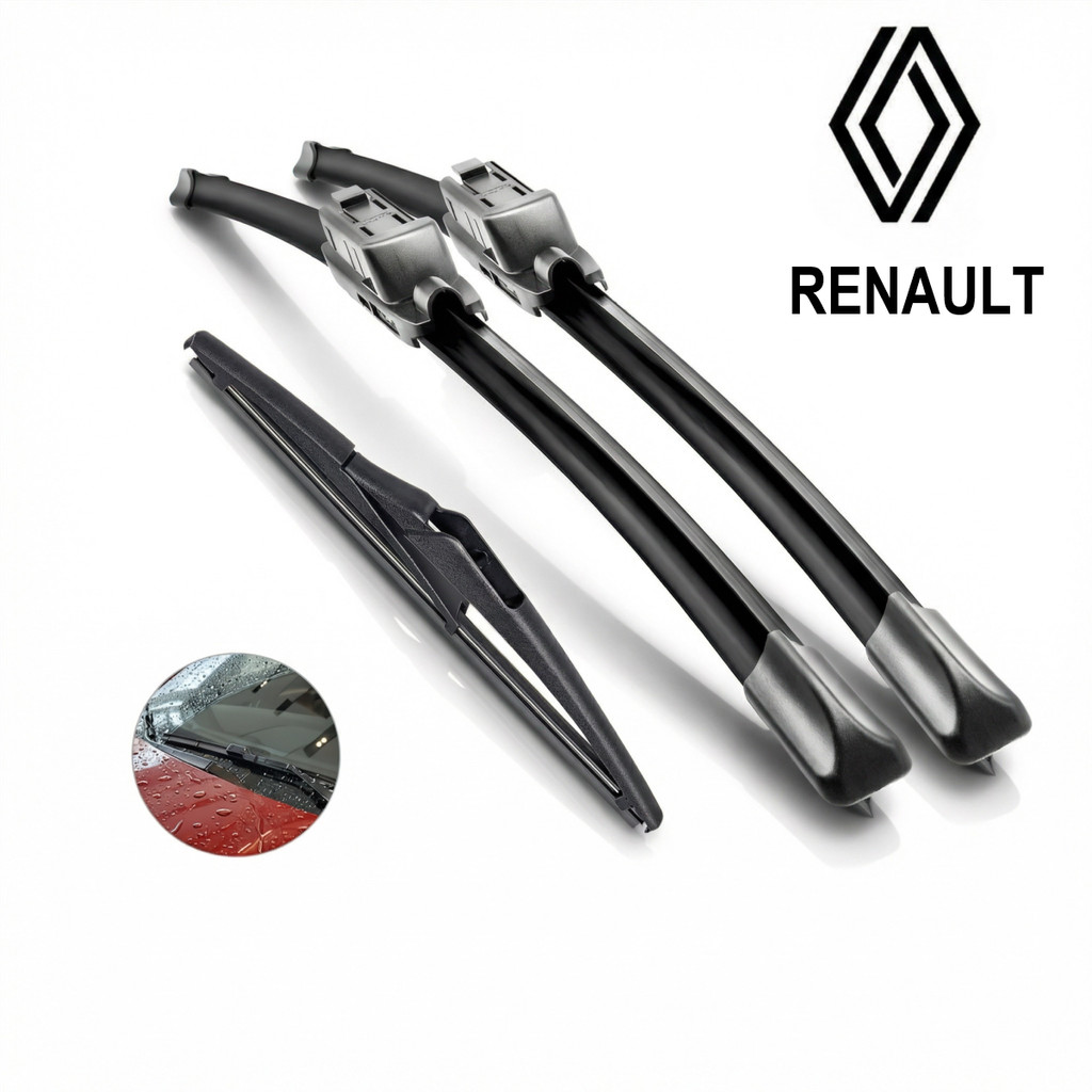 Jogo Palhetas Limpador de Parabrisa Silicone Chuva Renault Sandero Logan Kango Duster Fluence Clio