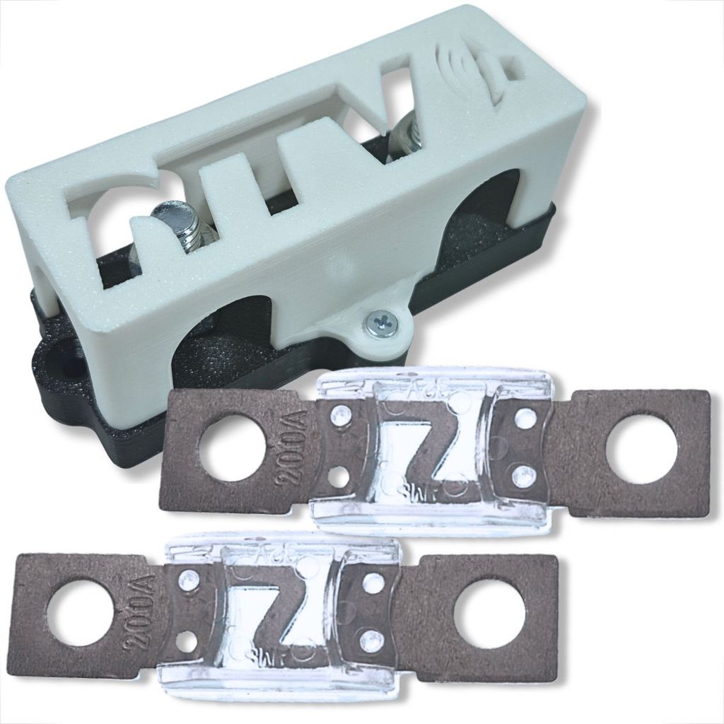 KIT PORTA FUSÍVEL MEGA 3 VIAS COM 2 FUSÍVEIS 200A PARA SOM AUTOMOTIVO BARRAMENTO