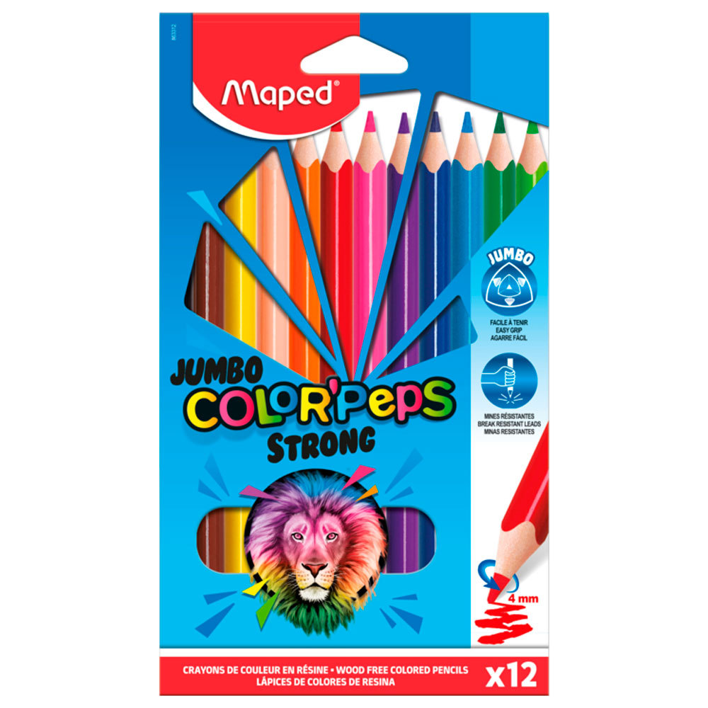 Lápis de cor Strong Jumbo 12 cores 863312 Maped