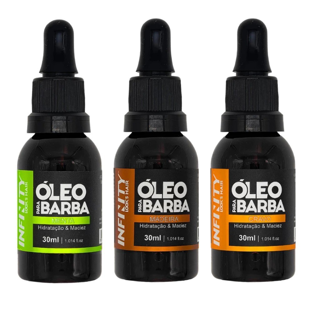 Óleo Para Barba Madeira, Cravo, Menta INFINITY LOOKS HAIR