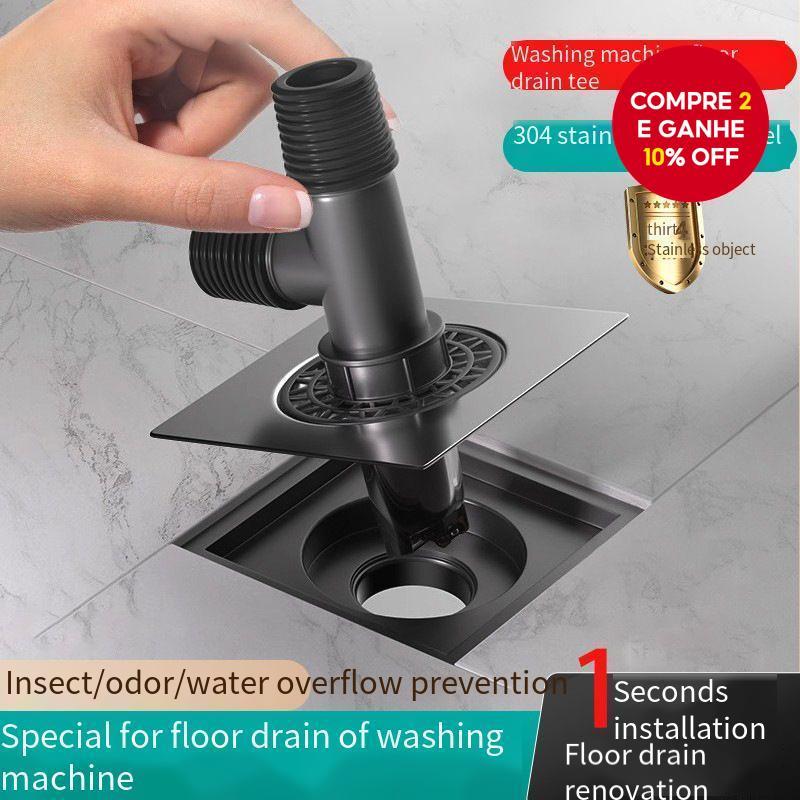 Tubo de drenagem de máquina de lavar junta de ralo de chão divisor de tubo de drenagem de varanda, conector especial em em Oferta na Shopee