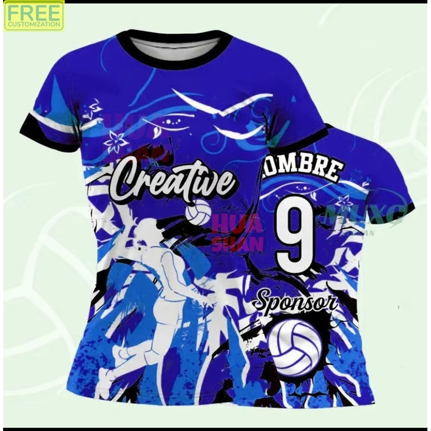 Camiseta De Sublimação De Vôlei Com Nome E Número Personalizado Grátis [Novo] Camisetas Totalmente Sublimadas Volleyball