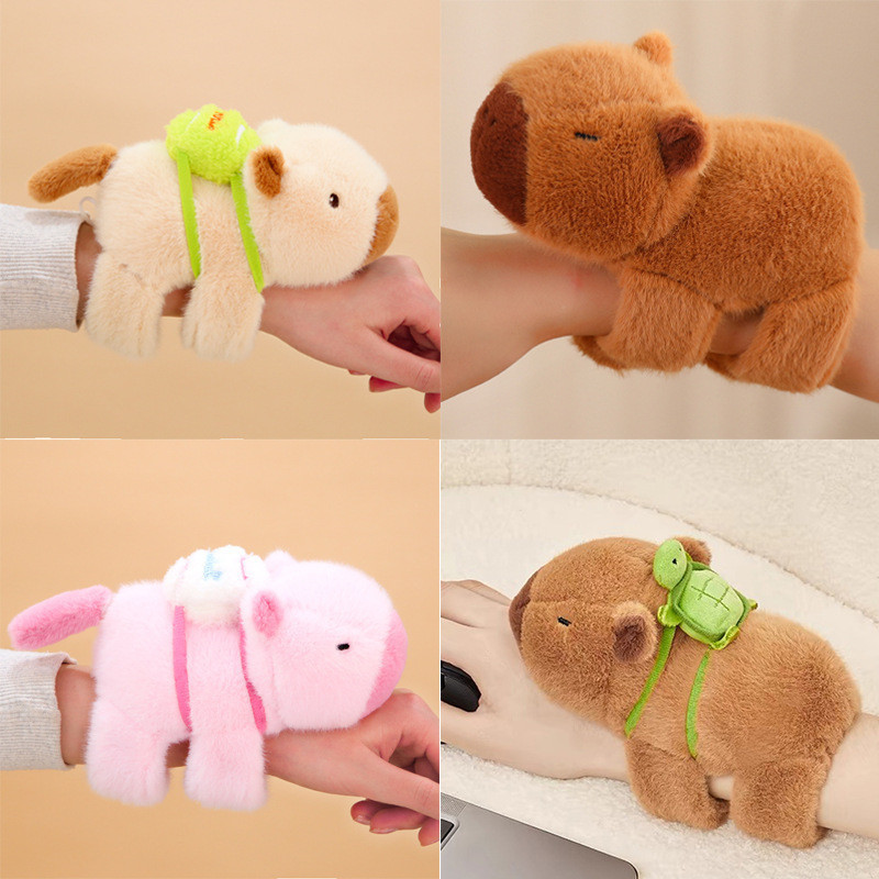 Kapibara Pop anel capivara boneca pulseira boneca brinquedo de pelúcia menina boneca crianças pulso Pop anel em Oferta na Shopee