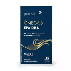 Ômega 3 EPA DHA Nova Composição - 60 Cápsulas Softgel - Puravida