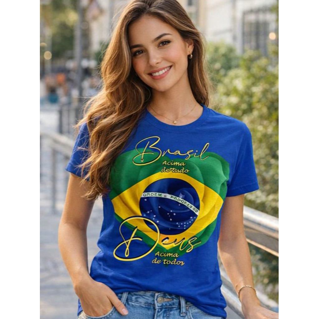 Camiseta overzid Brasil camisa 100% Algodão Premium Blusa T-shirt Copa Time Jogo