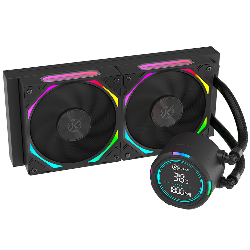 WATER COOLER KALKAN DELTA V2 240MM ARGB AMD/INTEL COM DISPLAY PRETO KLK00066