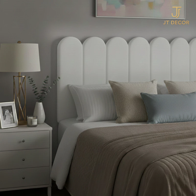 Kit Cabeceira Nuvem Estofada para Cama Box Solteiro Casal Queen — foto 4