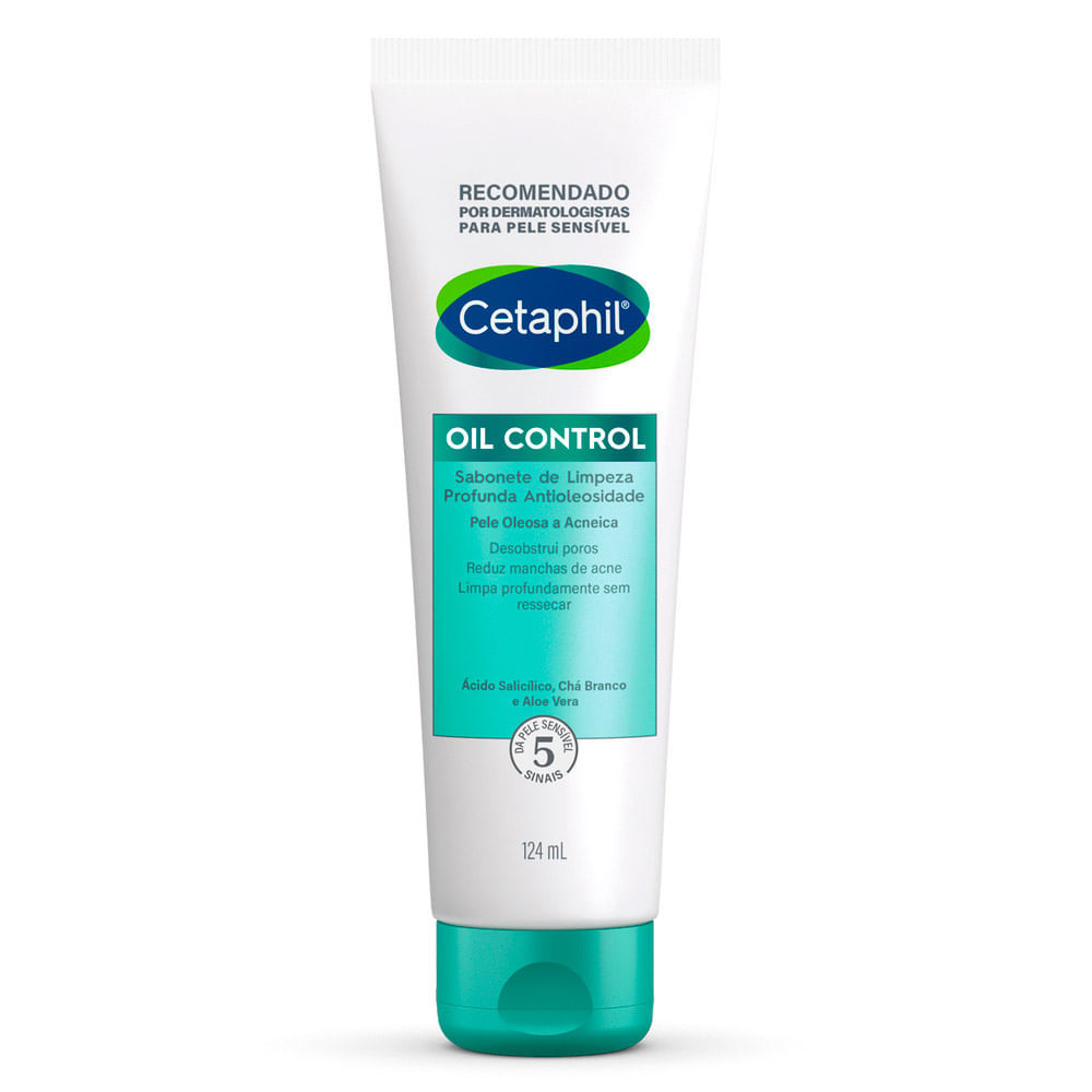 Sabonete de Limpeza Profunda Cetaphil Oil Control Antioleosidade Pele Oleosa a Acneica 124ml em Oferta na Shopee