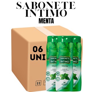 Kit 06 Unidades Sabonete Feminino Íntimo Apinil 200ml Menta em Oferta na Shopee