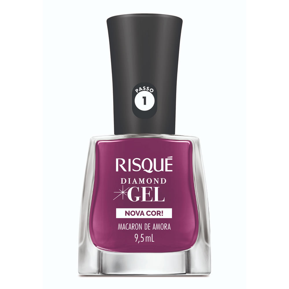Esmalte Risqué Diamond Gel Nova Cor Macaron de Amora 9,5ml em Oferta na Shopee