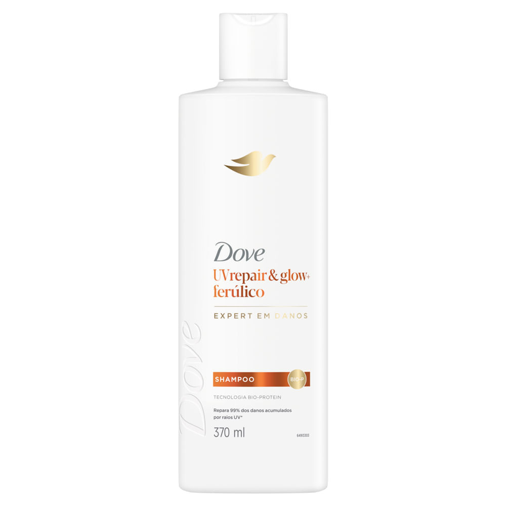 Shampoo Dove UV Repair e Glow Ferúlico Expert em Danos 370ml em Oferta na Shopee