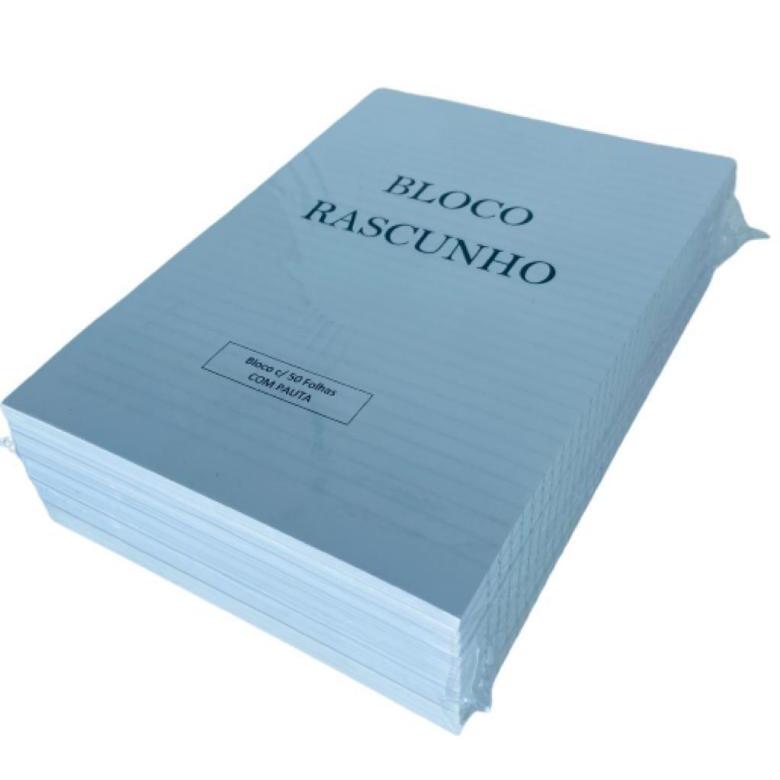 10 Bloco Rascunho Anotacao C/PAUTA 15X21 (metade A4) 50 FLS Sanremo