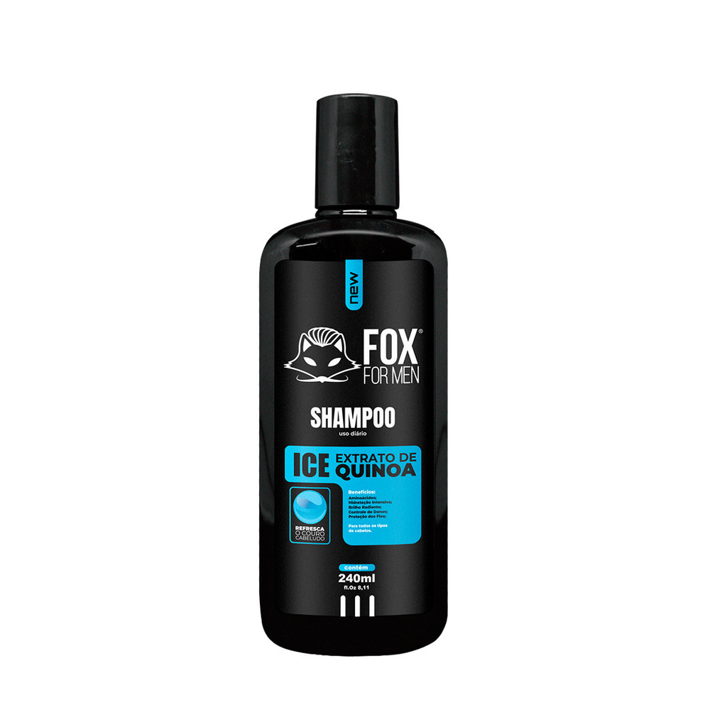 Fox For Men Shampoo Ice 240ml Kit 2 Unid Brilho e Reparação