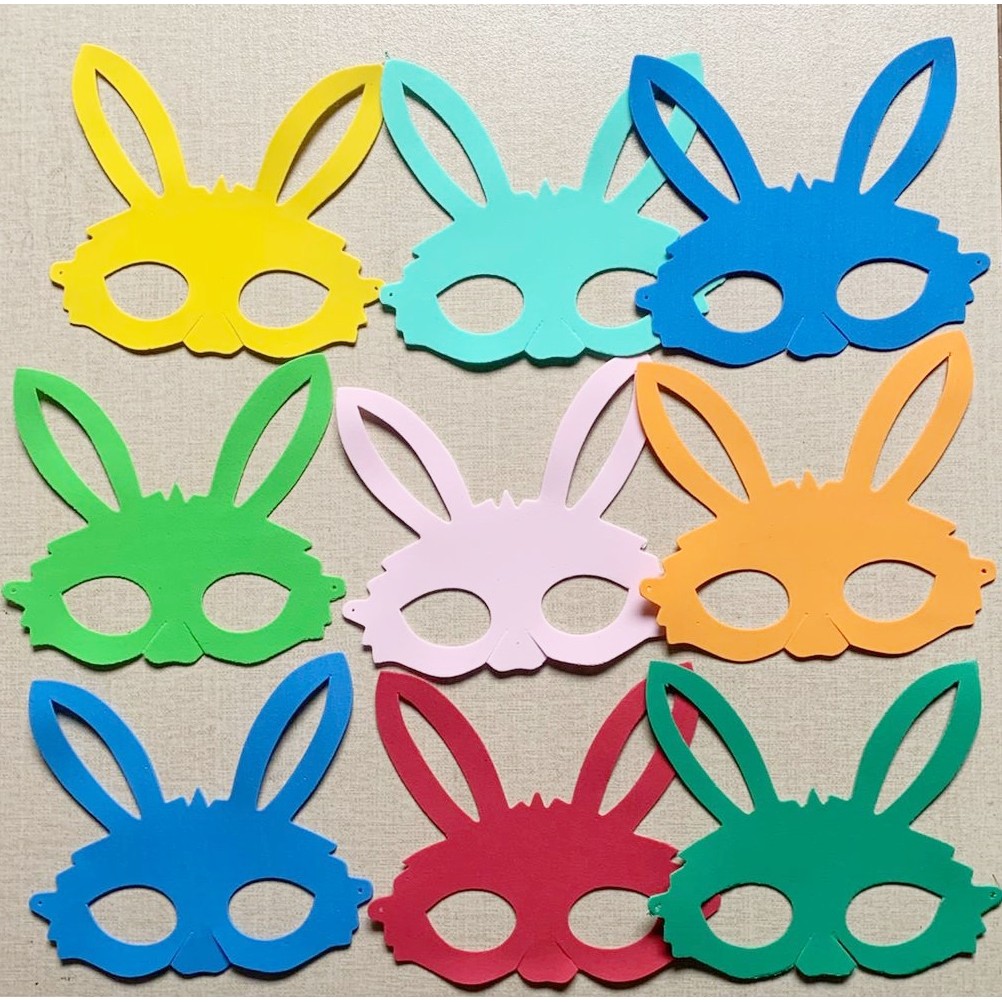 Kit C/ 100 Unidades Máscara De Coelho Em E.v.a Páscoa Coelho
