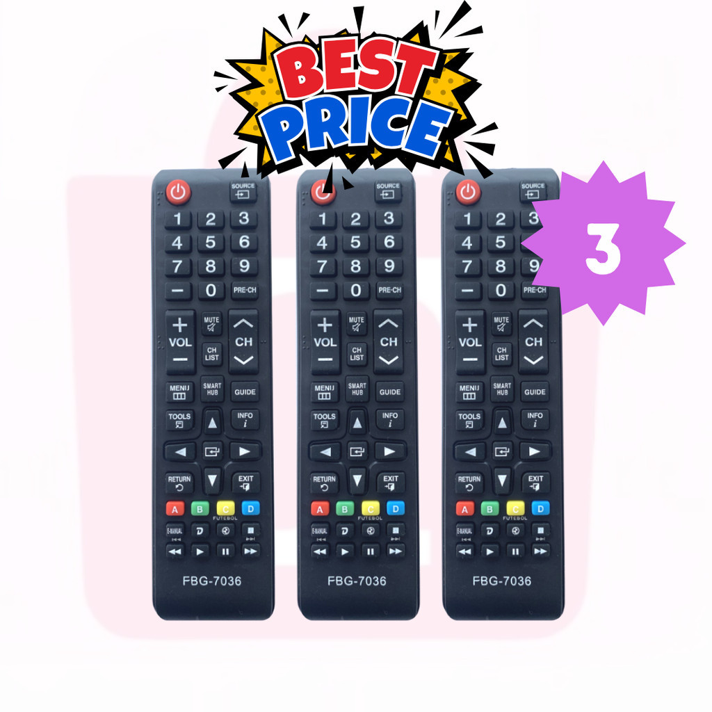 Kit 3un Controle Tv Samsung Smart HUb, Tecla Futebol Varias Versoes COMPATÍVEL